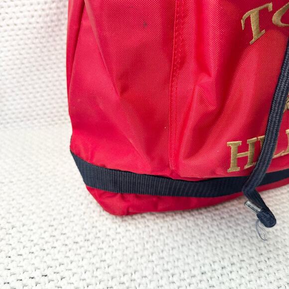 Tommy Hilfiger Vintage 90s Red Industrial Zip Nylon Embroidered Crest Backpack - Picture 4 of 10